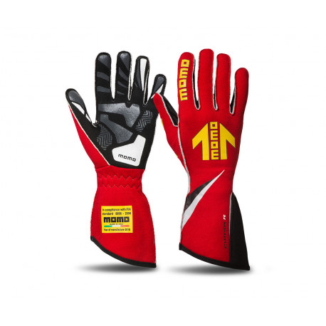 Rukavice FIA trkaće rukavice MOMO CORSA R (vanjsko šivanje), crvena | race-shop.hr