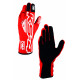 Trkaće rukavice OMP KS-4 ART my2023 (unutarnje šivanje) crveno/bijele