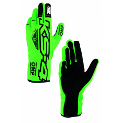 Trkaće rukavice OMP KS-4 ART my2023 (unutarnje šivanje) zeleno/crne