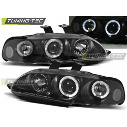 Farovi HONDA CIVIC 09.91-08.95 2D/3D angel eyes BLACK
