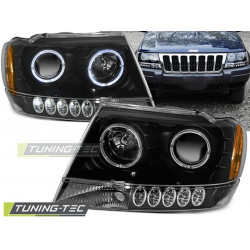 Farovi CHRYSLER JEEP GRAND CHEROKEE 99-05.05 angel eyes BLACK