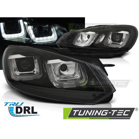 Farovi i rasvjeta FAROVI U-LED LIGHT DRL CRNI BLACK LINE za VW GOLF 6 08-12 | race-shop.hr