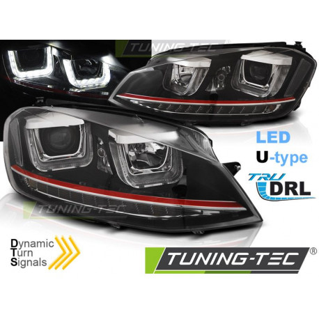Farovi i rasvjeta FAROVI U-LED LIGHT DRL CRNI RDD LINE SEQ za VW GOLF 7 11.12-17 | race-shop.hr