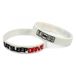Eat Sleep Drive silikonska narukvica (bijela)