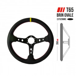 RRS Monte Carlo steering wheel - F65 350mm-BLACK - Imitation leather