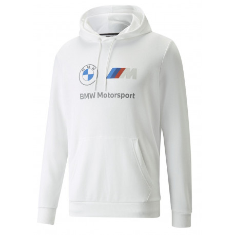 Dukserice i jakne Puma BMW MMS Essential muška majica s kapuljačom, bijela | race-shop.hr