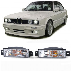 Žmigavci bijeli prozirni s parkirnim svjetlom + žarulja za BMW 3ER E30