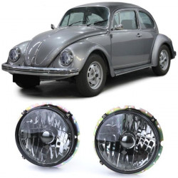 RACES farovi za VW Beetle + Convertible 73 (H4), crno-dimljena, prozirna