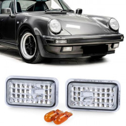 RACES bočni žmigavci za Porsche 911 924 944 964 993, prozirna, krom