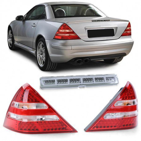 Farovi i rasvjeta LED Stražnja svjetla + treće stop Svjetlo kočnice crveno set za Mercedes SLK R170 96-04 | race-shop.hr