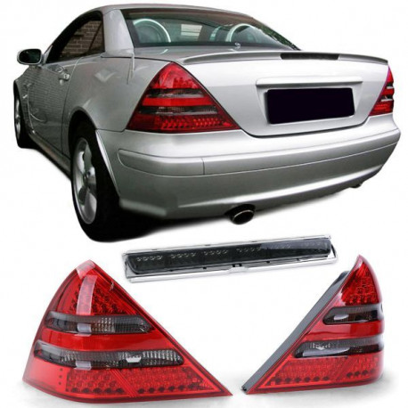 Farovi i rasvjeta LED Stražnja svjetla + treće stop Svjetlo kočnice crno set za Mercedes SLK R170 96-04 | race-shop.hr