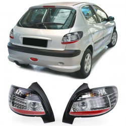 RACES LED stražnja svjetla za Peugeot 206 3+5türer 98, crni krom