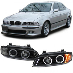 RACES farovi (Angel Eyes, Projector, LED žmigavac) za BMW E39 95-00, crna