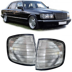 RACES prednji žmigavci za Mercedes S Class W126 79-91, crno-dimljena