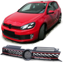 RACES maska za VW Golf 6 also GTI 08-13, sjajna crna, crvena